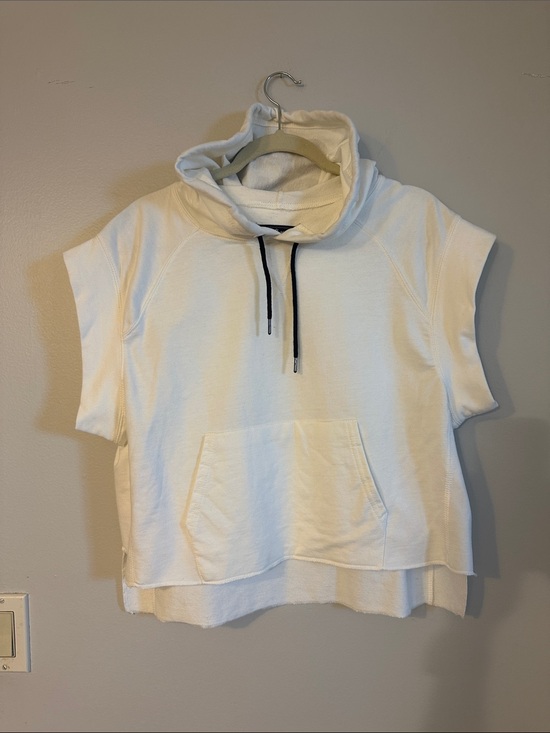 Sam Edelman Tops - Sam Edelman Cream Hoodie with Black Drawstrings, never worn